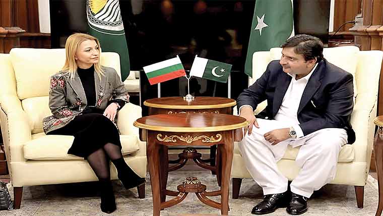 سپیکر پنجاب اسمبلی ملک محمد احمد خاں سے بلغاریہ کی سفیر آئیرینا کی ملاقات