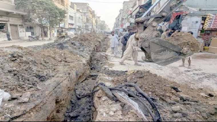 گلستان جوہر ،ناظم آباد میں سیوریج لائن کا مرمتی کام تیز