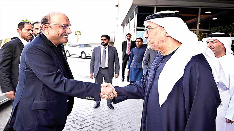 صدر زرداری متحدہ عرب امارات کا چار  روزہ مکمل کر کے وطن واپس پہنچ گئے