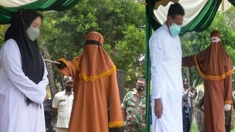 انڈونیشیا :ناجائز تعلقات ، غیر شادی شدہ جوڑے کو 140 کوڑے سزا