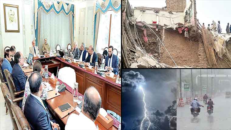 بارشیں، ریلے : آسمانی بجلی اور چھتیں گرنے سے 8 افراد جاں بحق، 49 زخمی : مون سون کیلئے ہنگامی فنڈ کی پیشگی تیاری کی جائے : وزیراعظم 