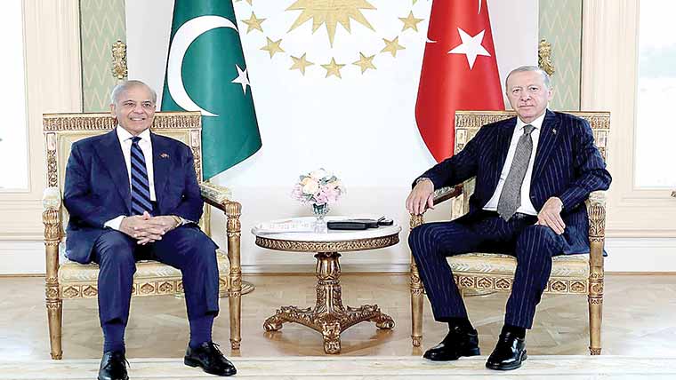 پاکستان، ترکیہ ہمیشہ ایک دوسرے کیساتھ ہونگے : شہباز شریف، طیب اردوان ملاقات، پاک ترک سٹریٹجک شراکت داری، تجارت بڑھانے پر اتفاق 