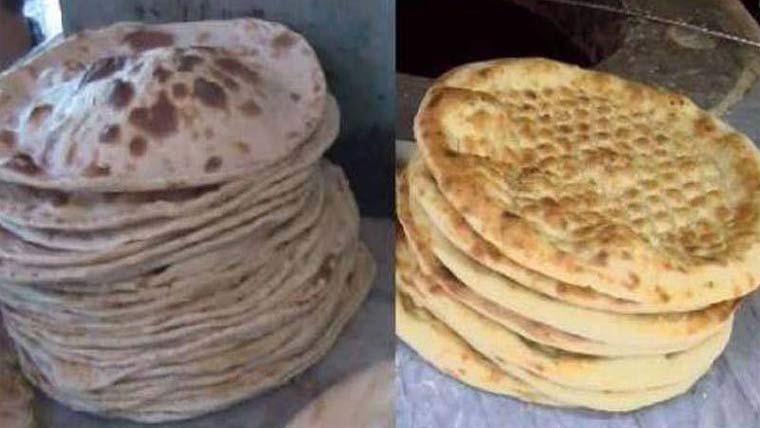  آٹا مہنگا ہونے پر روٹی 25،نان 30روپے میں فروخت