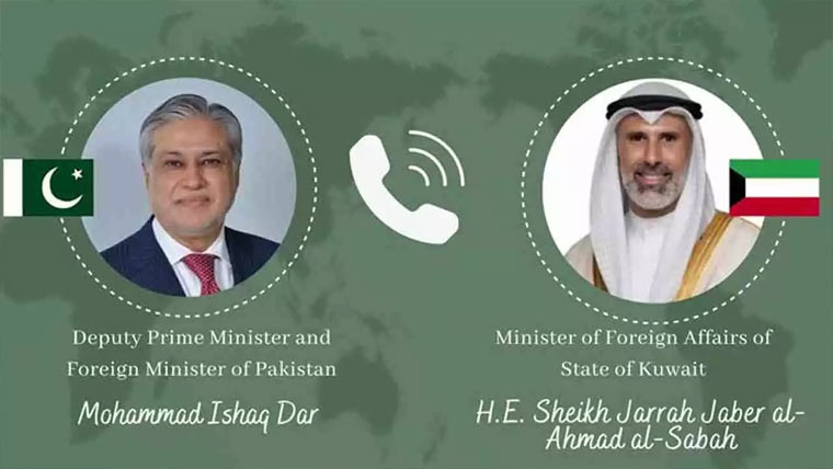 اسحاق ڈار سے کویتی وزیر خارجہ کا رابطہ، حملوں پر تشویش