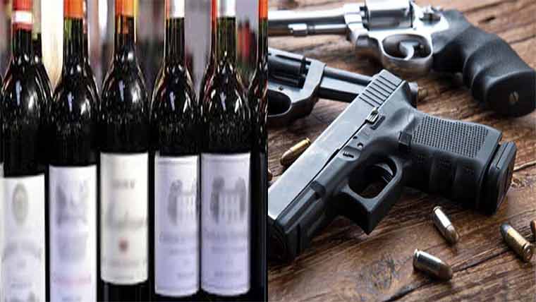 کریک ڈاؤن، اسلحہ و شراب  برآمد، جھوٹی اطلاع دینے والا گرفتار 