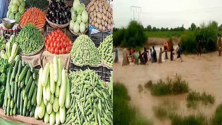 بارش، سیلاب سے فصلیں برباد، سبزیاں مہنگی 