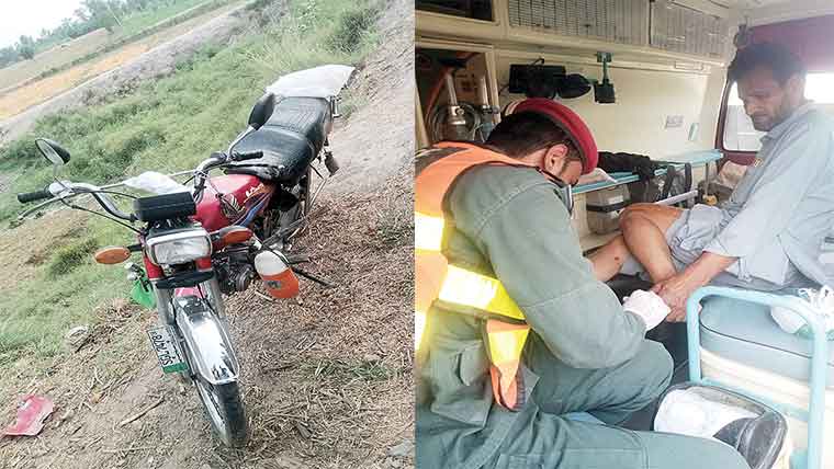  ٹریک عبور کرتے موٹر سائیکل سوار ٹرین سے ٹکرا کر جاں بحق 