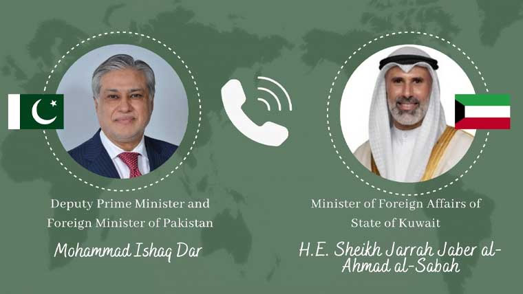 ڈار کا کویتی وزیرخارجہ سے رابطہ ،خطے میں امن پر گفتگو