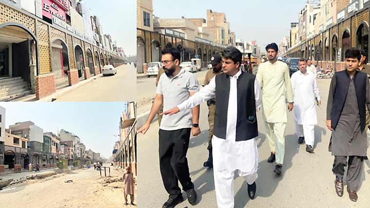  کچہری بازار اور سٹی روڈ پر جاری ترقیاتی منصوبوں کا جائزہ 