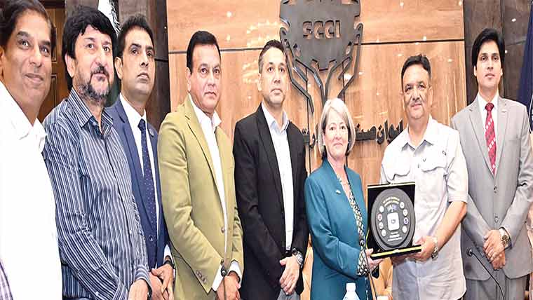 آئرش سفیر کا دورہ سیالکوٹ چیمبر ،تاجروں سے ملاقاتیں 