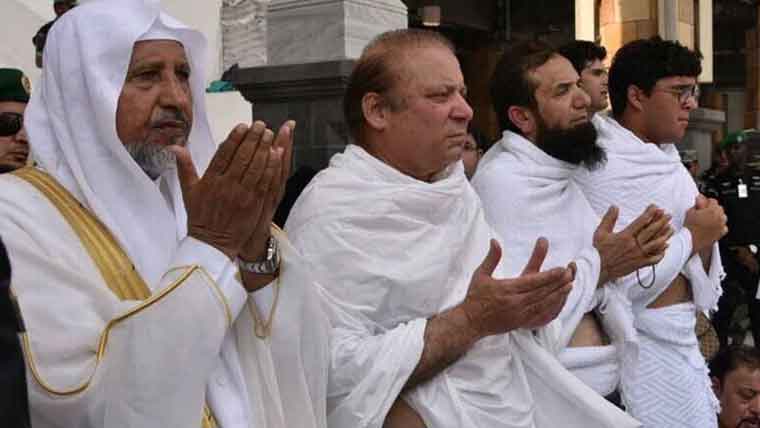 نواز شریف کی جنیواسے سعودی عرب  آمد، عمرہ کی سعادت حاصل کر لی