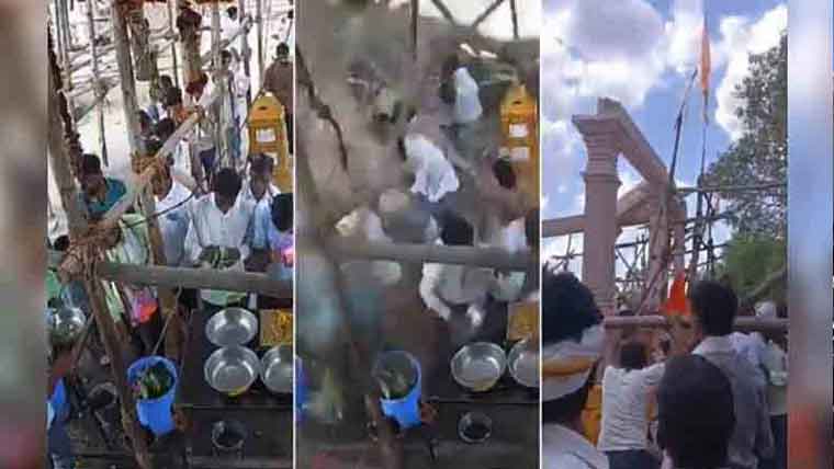 بھارت:مندر کی چھت گرنے  سے 6 افراد ہلاک، 18زخمی 