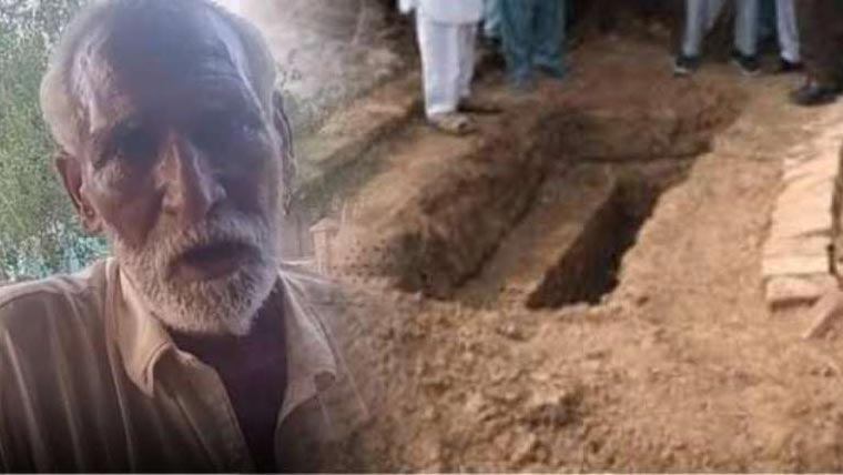 غریب باپ بیٹے کی لاش بغیر کفن تدفین کیلئے قبرستان لے آیا