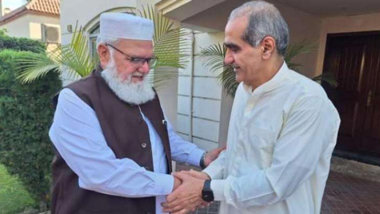 لیاقت بلوچ نے سعد رفیق کی  عیادت کی ،اہم معاملات پر گفتگو