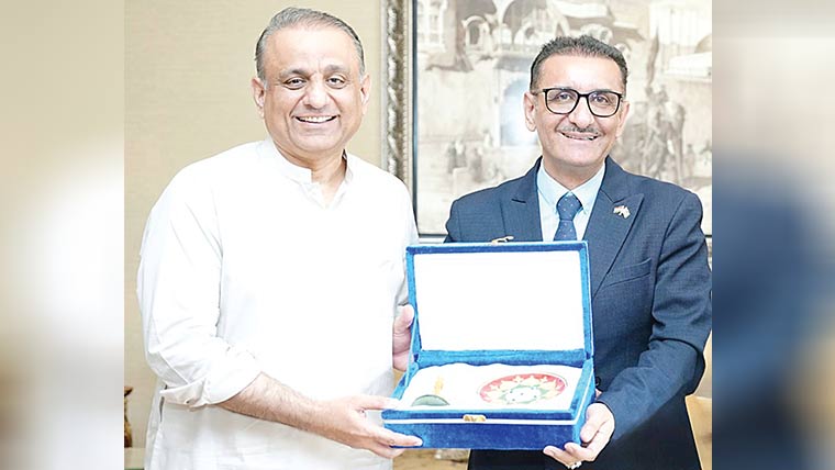 علیم خان سے تاجک سفیر کی ملاقات، تجارتی راہداریوں پر غور 