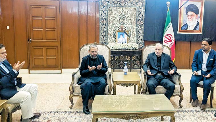 منعم ظفر کی ایرانی قونصل جنرل سے ملاقات ، سپریم لیڈر و دیگر شہداء کی تعزیت