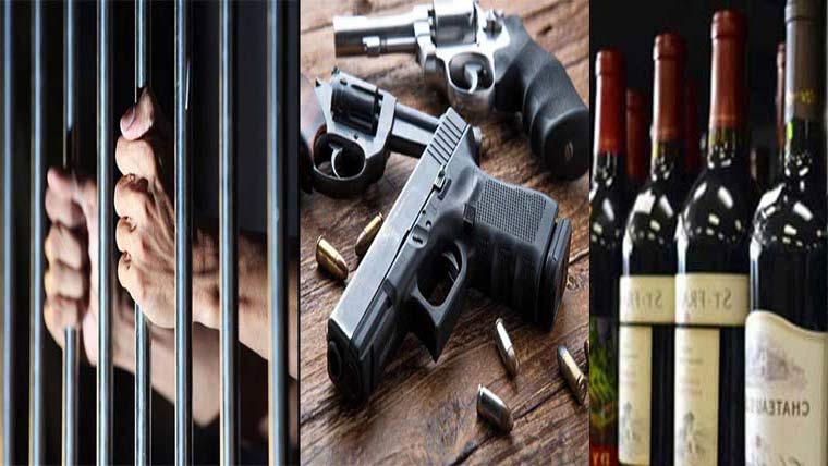 راولپنڈی، 4افراد گرفتار 40لٹر شراب، اسلحہ برآمد