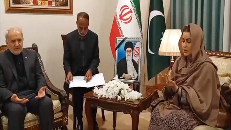  شازیہ مری ، شہلا رضا کی ایرانی  سفیر سے ملاقات، آیت اللہ خامنہ  ای کی شہادت پر اظہارِ تعزیت 