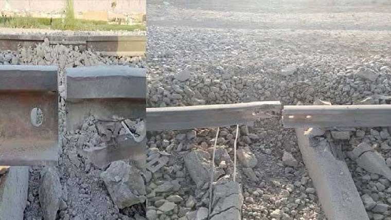 پڈعیدن کے قریب ریلوے لائن پردھماکا، 5فٹ ٹریک تباہ