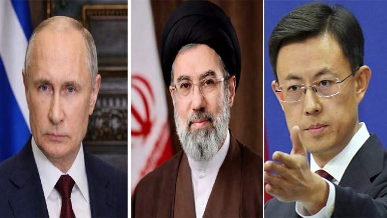 چین کی نئے ایرانی سپریم لیڈر  کو نشانہ بنانے کی مخالفت،پیوٹن  کی مجتبیٰ خامنہ ای کو مبارکباد 