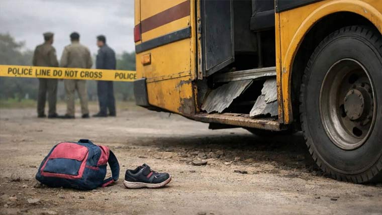 بھارت :چلتی سکول بس کا فرش  ٹوٹ گیا،7سالہ طالبہ ہلاک  سکول منیجراورڈرائیورگرفتار