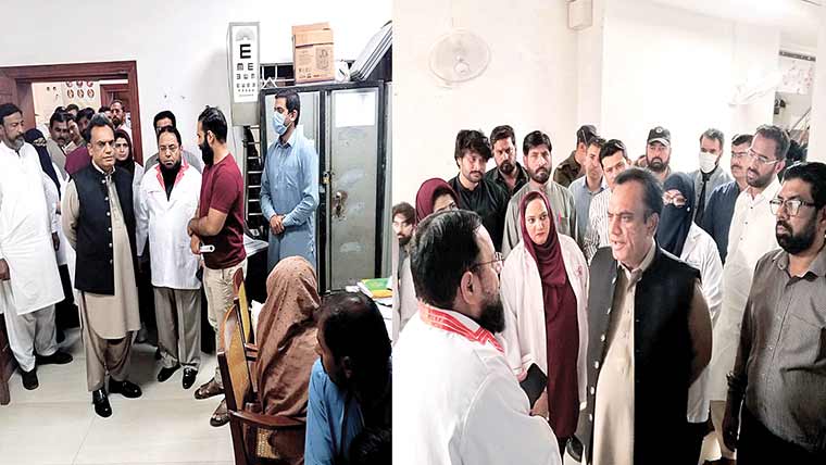 کمشنر نے ڈی ایچ کیو ہسپتال کا دورہ، طبی سہولیات کا جائزہ