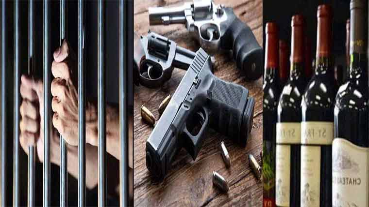 راولپنڈی ،4ملزم گرفتار شراب ،اسلحہ برآمد 