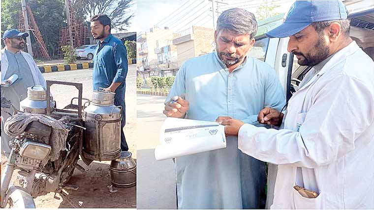  چنیوٹ:ایک من سے زائد ملاوٹی دودھ موقع پر تلف ، جرمانہ عائد 