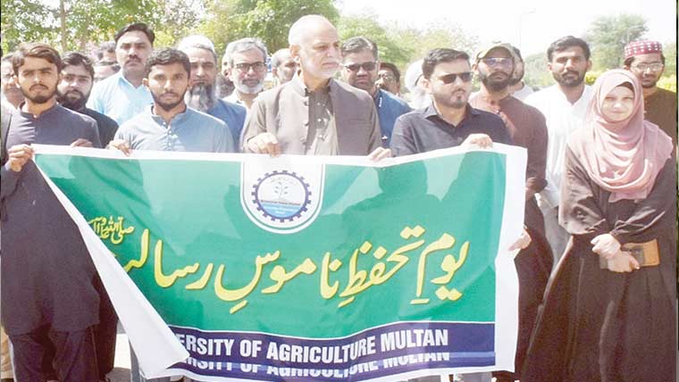  زرعی یونیورسٹی میں امن  آگاہی واک کا انعقاد 