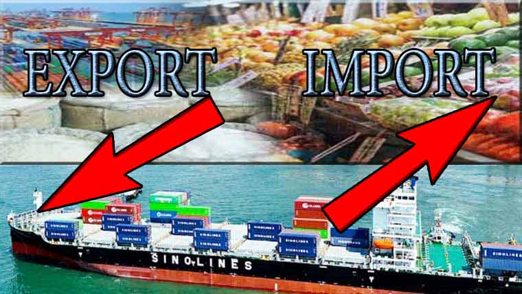 اشیائے خوراک کی برآمد  میں کمی ،درآمد میں اضافہ