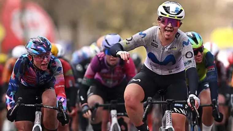 انگلینڈ کی کم عمر سائیکلسٹ کیریس کی پہلی ورلڈ ٹور فتح