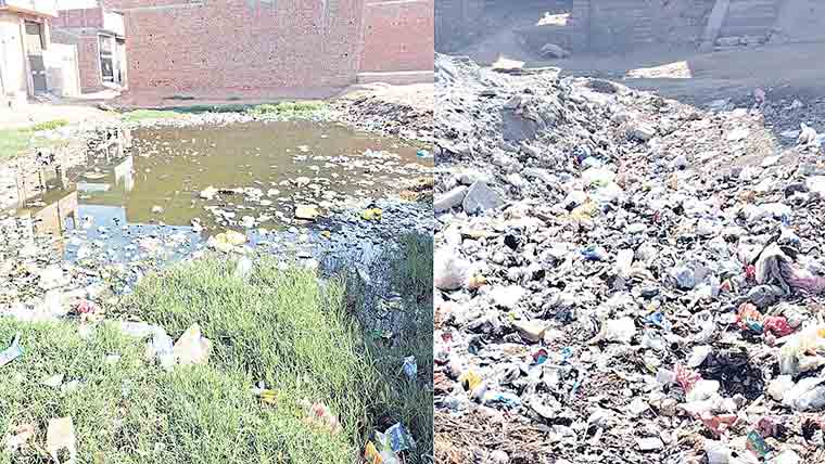 شیرازی ٹاؤن میں نکاسی آب کا بحران، گندگی کے ڈھیر