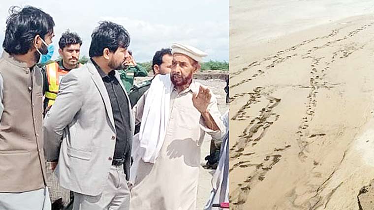 ایڈیشنل ڈپٹی کمشنر ریونیو میانوالی  پل اڈوالہ کے مقام پر طغیانی کا دورہ 