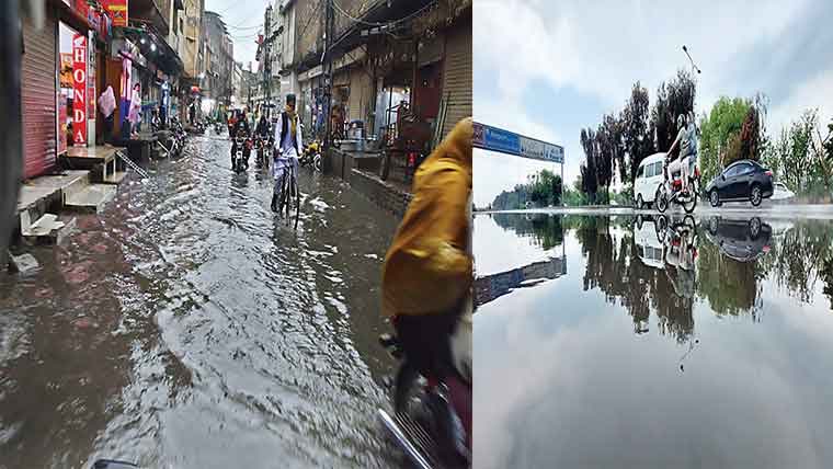  موسلا دھار بارش کئی علاقے ڈوب گئے ، گھنٹوں ٹریفک جام ، شہریوں کو مشکلات