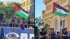  بارسلونا کی فتح کا جشن، ،لامین یمال نے فلسطینی پرچم لہرا دیا