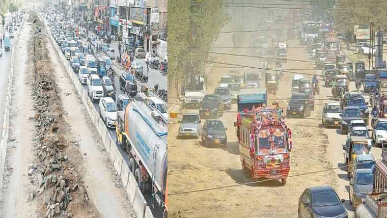  جڑانوالہ :ترقیاتی کاموں کی وجہ سے ٹریفک نظام درہم برہم
