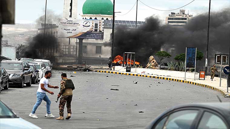 دمشق میں کار بم دھماکا فوجی جاں بحق ، متعدداہلکار زخمی