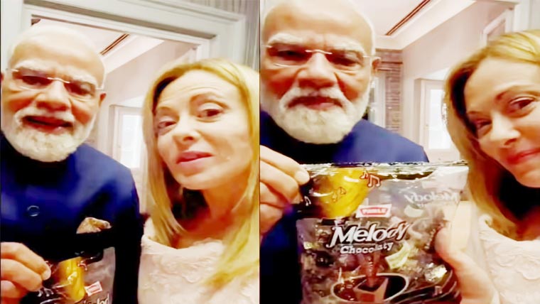 بھارتی وزیر اعظم کا اطالوی ہم منصب  جارجیا میلونی کو ٹافیوں کا تحفہ