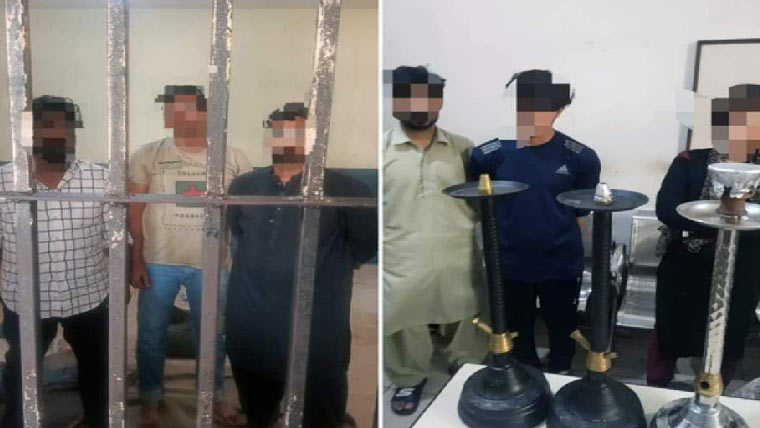 شیشہ کیفیز اور ڈانس پارٹیوں کے خلاف کارروائیاں ، 6افراد گرفتار 