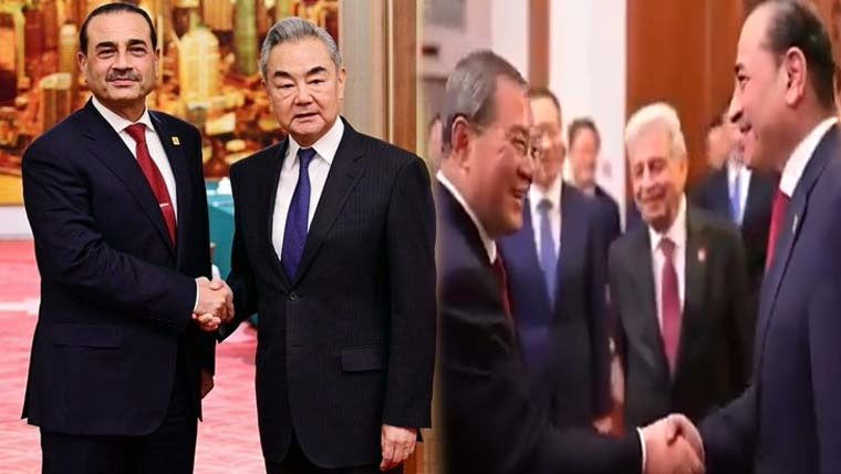 چینی وزیراعظم لی چیانگ کا فیلڈ مارشل  عاصم منیر کیساتھ گرمجوشی سے مصافحہ 