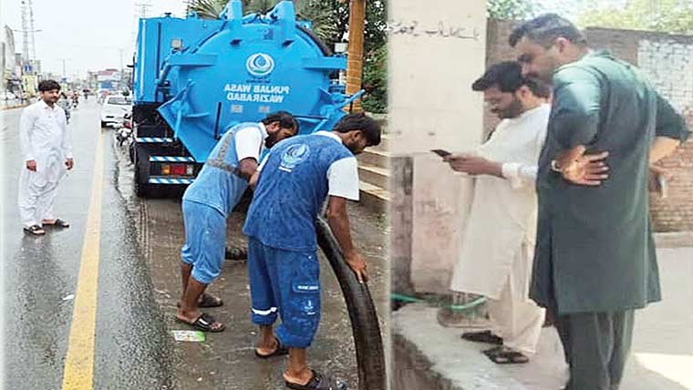 وزیرآباد:بارش کے دوران  ایم ڈی واسا کا نکاسی آب کا جائزہ 