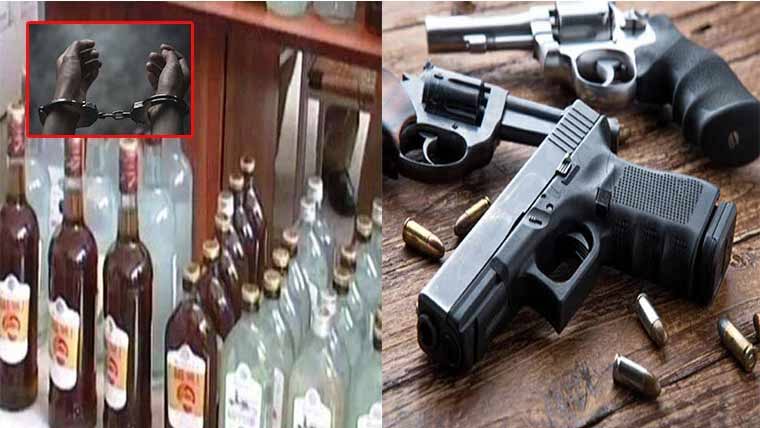راولپنڈی، 7افراد سے  16لٹر شراب اور اسلحہ برآمد