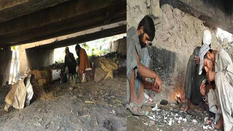 پلوں کے نیچے منشیات کے عادی افراد کے ڈیرے، متعلقہ اداروں کی کارکردگی پر سوالیہ نشان 