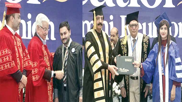 یونیورسٹی آف سیالکوٹ کا کانووکیشن‘ طلبہ میں ڈگریاں تقسیم
