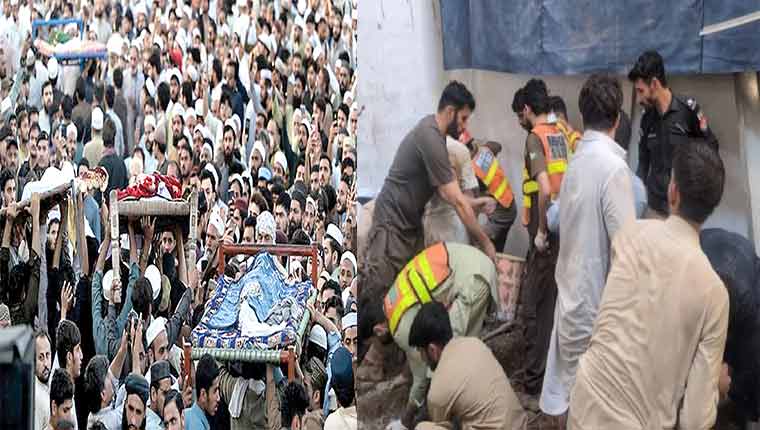 پشاور : سکول کی چھت گرگئی، ٹیچر اور 34 بچے جاں بحق 