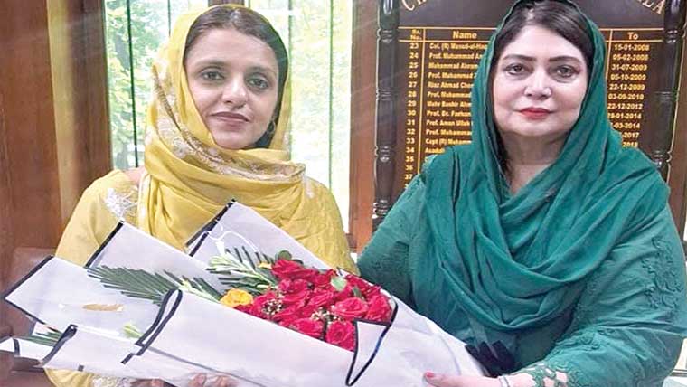 ایم این اے شازیہ فرید کی چیئر پرسن  تعلیمی بورڈ ڈاکٹر اقصیٰ شبیرسے ملاقات
