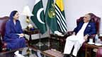 صدر آزاد کشمیر ڈاکٹر نجیب سے وزیر مملکت وجیہہ قمر کی ملاقات