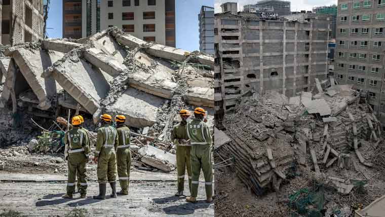 نیروبی میں زیرِ تعمیر کثیرالمنزلہ عمارت گرگئی، ہلاکتوں کا خدشہ