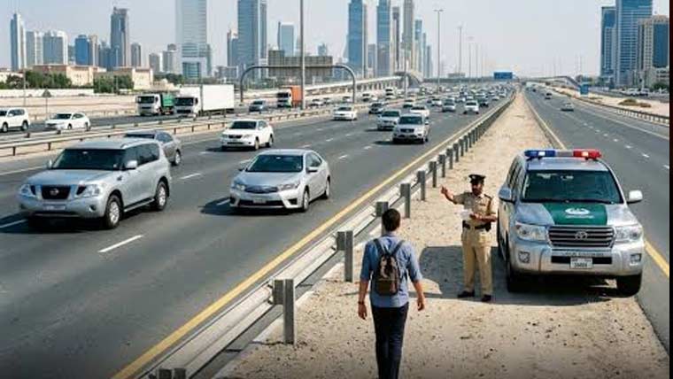 دبئی :غلط جگہ سے سڑک پار کرنے  پر 400درہم جرمانہ ہوگا
