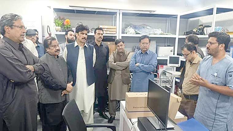  ندیم اختر ملہی کی قیادت میں وفد کا دورہ رضیہ خورشید ڈائیگناسٹک سنٹر 